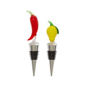 New in Box sandralexandra Bottle Stoppers Set of 2 Lemon & Chili
